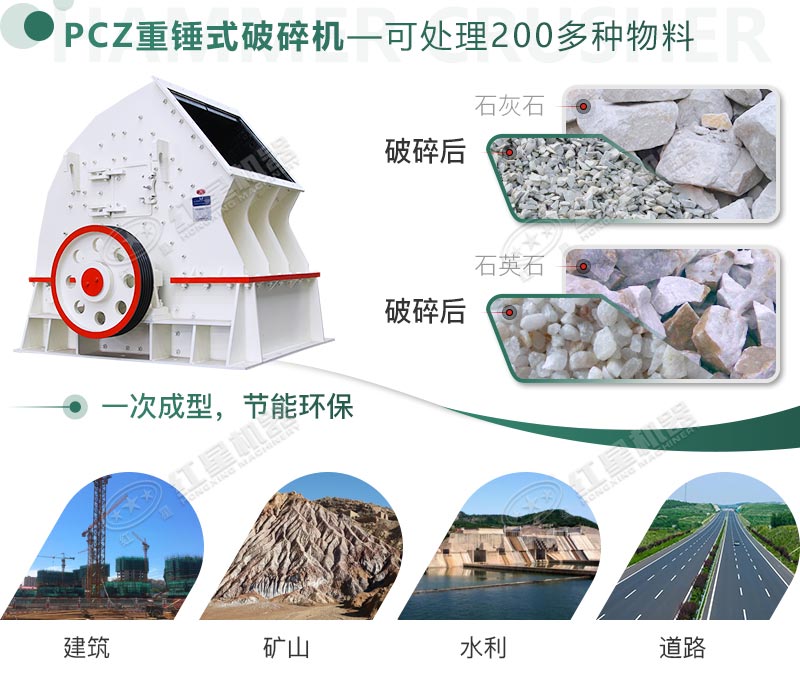 破碎多種物料，應(yīng)用領(lǐng)域廣